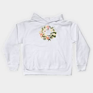 Vintage watercolor floral wreath Kids Hoodie